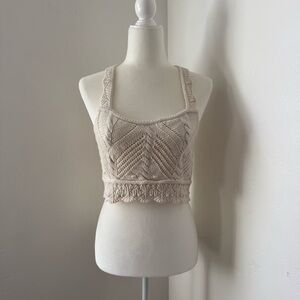 Zara Off-White Cream Knit Tank Top Women’s Size Medium
